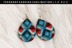 Knitted Teardrop Earring Sublimation PNG Design Product Image 1