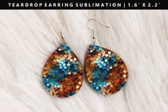 Sequin Teardrop Earring Sublimation PNG Design Product Image 1