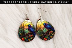 Bird Teardrop Earring Sublimation PNG Design Product Image 1