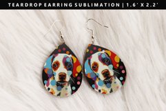 Funny Dog Teardrop Earring Sublimation PNG Design Product Image 1