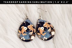 Zodiac Sign Teardrop Earring Sublimation PNG Design Product Image 1