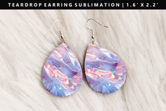 Iridescent Teardrop Earring Sublimation PNG Design Product Image 1