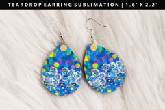 Flower Teardrop Earring Sublimation PNG Design Product Image 1