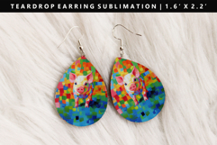 Pig Teardrop Earring Sublimation PNG Design Product Image 1