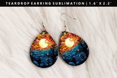 Celestial Teardrop Earring Sublimation PNG Design Product Image 1
