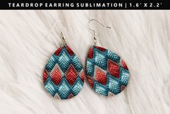 Knitted Teardrop Earring Sublimation PNG Design Product Image 1