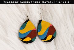Retro Pop Art Teardrop Earring Sublimation PNG Design Product Image 1