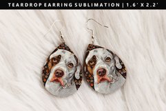 Funny Dog Teardrop Earring Sublimation PNG Design Product Image 1