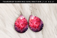Valentine Teardrop Earring Sublimation PNG Design Product Image 1