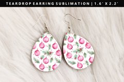 Christmas Teardrop Earring Sublimation PNG Design Product Image 1