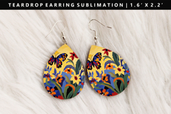 Butterfly Teardrop Earring Sublimation PNG Design Product Image 1