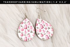 Christmas Teardrop Earring Sublimation PNG Design Product Image 1