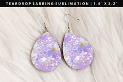 Flower Teardrop Earring Sublimation PNG Design Product Image 1