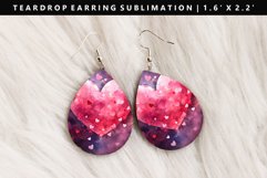 Valentine Teardrop Earring Sublimation PNG Design Product Image 1