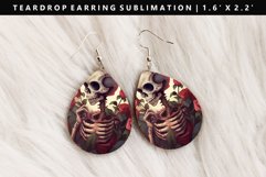 Skull Teardrop Earring Sublimation PNG Design Product Image 1