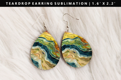 Abstract Teardrop Earring Sublimation PNG Design Product Image 1