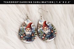 Gnome Teardrop Earring Sublimation PNG Design Product Image 1