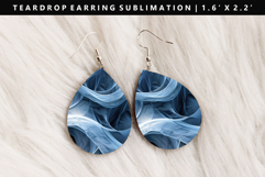 Abstract Teardrop Earring Sublimation PNG Design Product Image 1