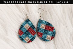 Knitted Teardrop Earring Sublimation PNG Design Product Image 1