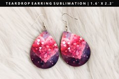 Valentine Teardrop Earring Sublimation PNG Design Product Image 1