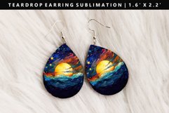 Celestial Teardrop Earring Sublimation PNG Design Product Image 1