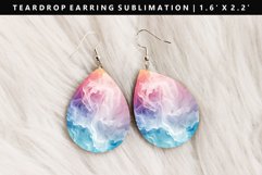 Iridescent Teardrop Earring Sublimation PNG Design Product Image 1