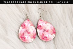 Alcohol Ink Teardrop Earring Sublimation PNG Design Product Image 1