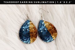 Sequin Teardrop Earring Sublimation PNG Design Product Image 1