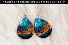 Celestial Teardrop Earring Sublimation PNG Design Product Image 1