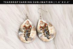 Funny Santa Teardrop Earring Sublimation PNG Design Product Image 1