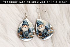 Gnome Teardrop Earring Sublimation PNG Design Product Image 1