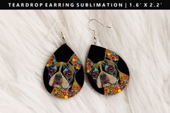 Funny Dog Teardrop Earring Sublimation PNG Design Product Image 1
