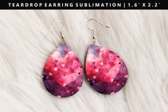 Valentine Teardrop Earring Sublimation PNG Design Product Image 1
