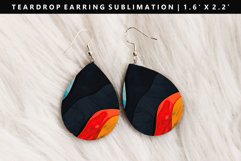 Retro Pop Art Teardrop Earring Sublimation PNG Design Product Image 1