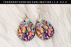 Butterfly Teardrop Earring Sublimation PNG Design Product Image 1