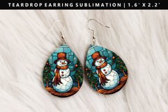 Snowman Teardrop Earring Sublimation PNG Design Product Image 1