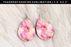 Alcohol Ink Teardrop Earring Sublimation PNG Design Product Image 1