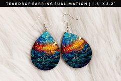 Celestial Teardrop Earring Sublimation PNG Design Product Image 1