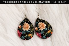 Flower Teardrop Earring Sublimation PNG Design Product Image 1