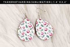 Christmas Teardrop Earring Sublimation PNG Design Product Image 1
