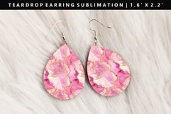 Alcohol Ink Teardrop Earring Sublimation PNG Design Product Image 1