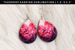 Valentine Teardrop Earring Sublimation PNG Design Product Image 1