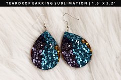 Sequin Teardrop Earring Sublimation PNG Design Product Image 1