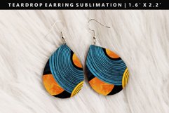 Retro Pop Art Teardrop Earring Sublimation PNG Design Product Image 1