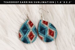 Knitted Teardrop Earring Sublimation PNG Design Product Image 1