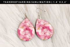 Alcohol Ink Teardrop Earring Sublimation PNG Design Product Image 1