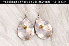 Flower Teardrop Earring Sublimation PNG Design Product Image 1