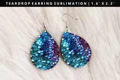 Sequin Teardrop Earring Sublimation PNG Design Product Image 1