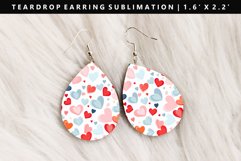 Heart Teardrop Earring Sublimation PNG Design Product Image 1