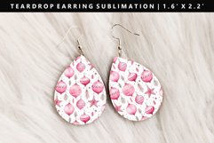 Christmas Teardrop Earring Sublimation PNG Design Product Image 1
